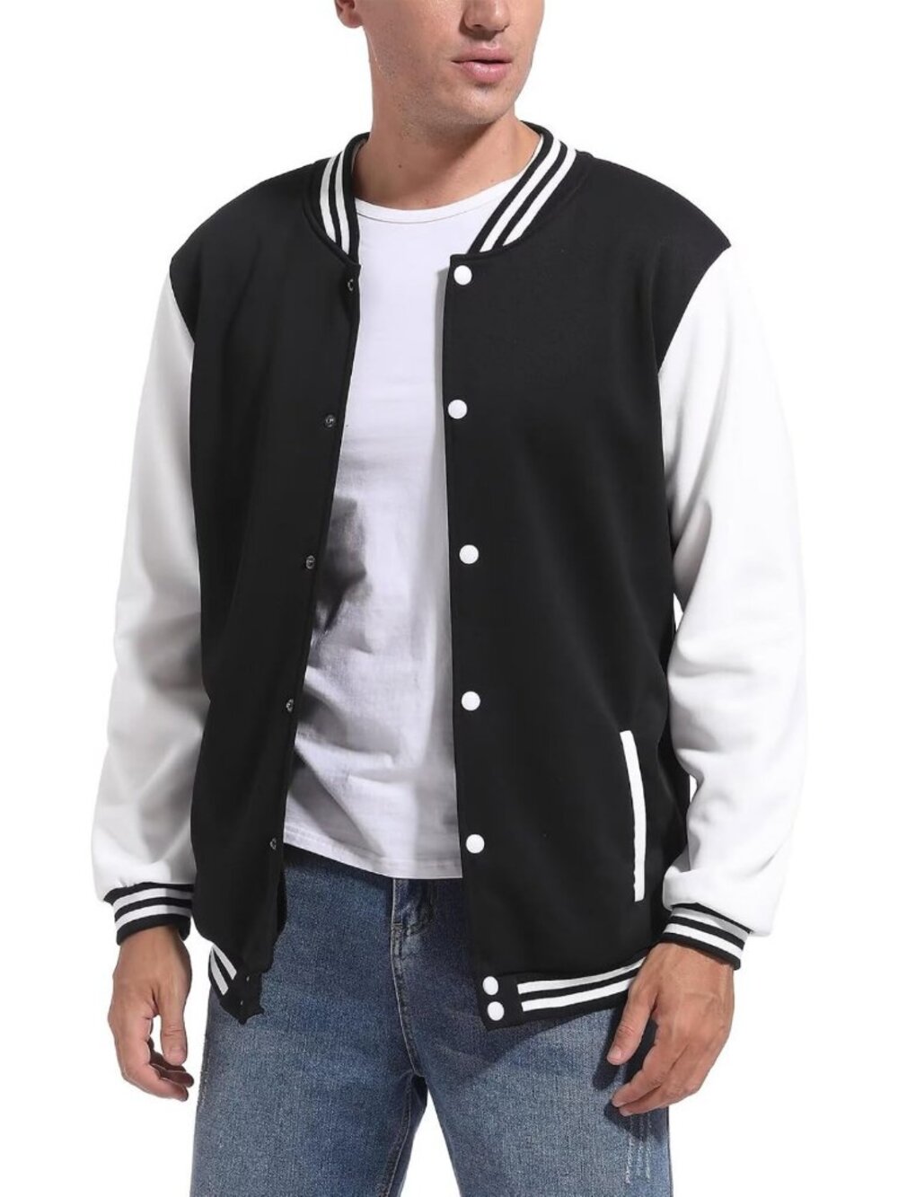 Stylish Men's Varsity Baseball Jacket | Slim Fit Letterman Bomber Coat for
